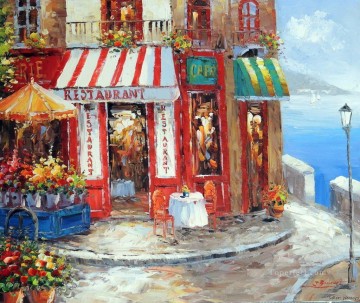 風景 Painting - 海辺の店
